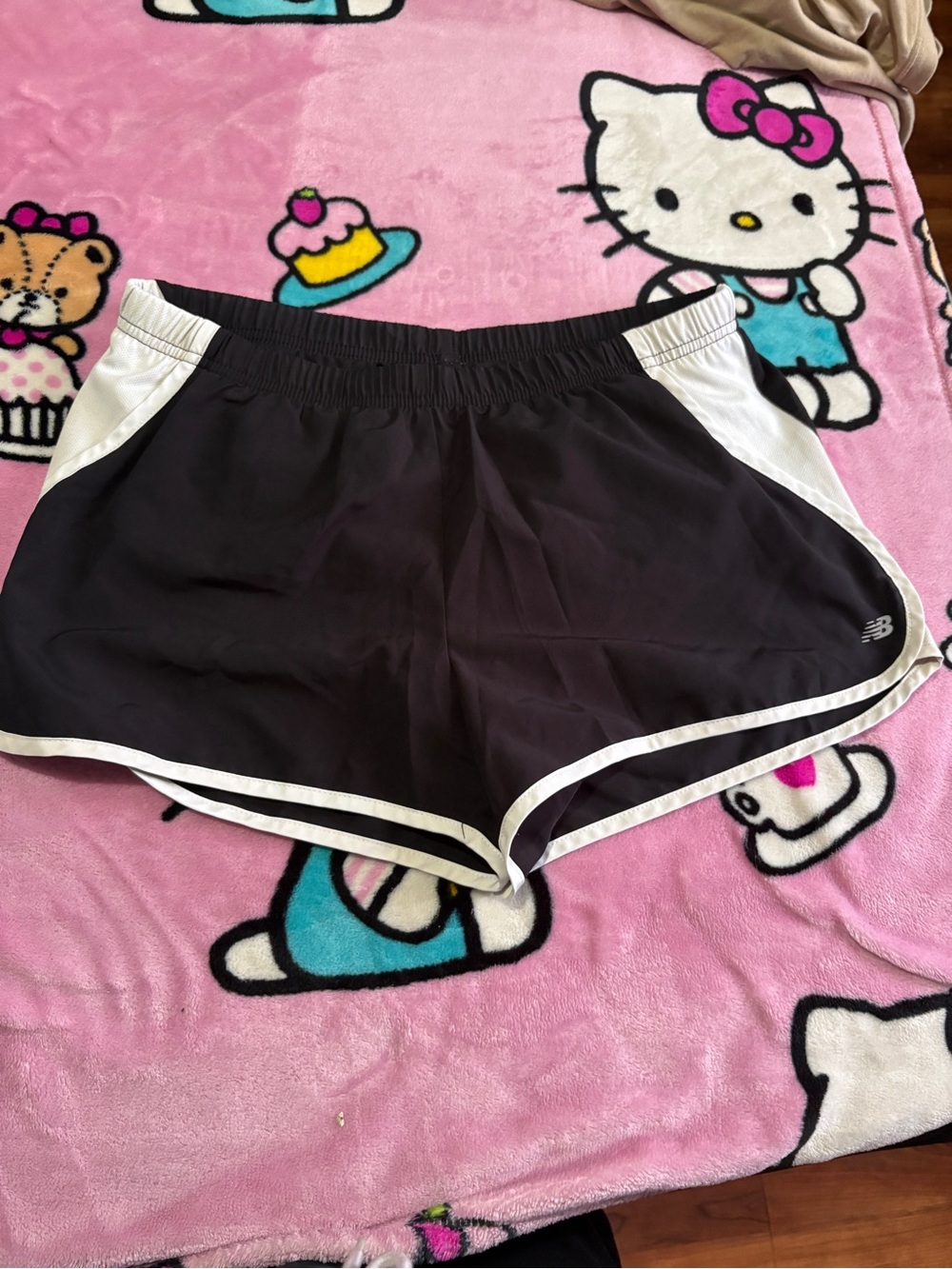 New Balance Black Athletic Shorts with White Trim